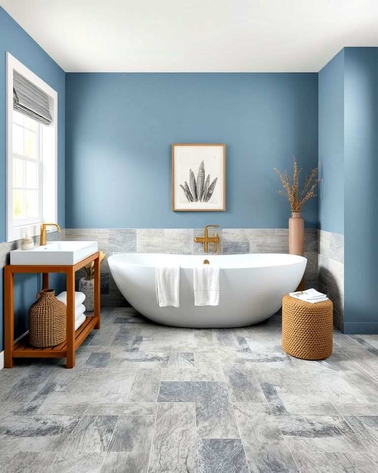 textured gray stone tiles bathroom