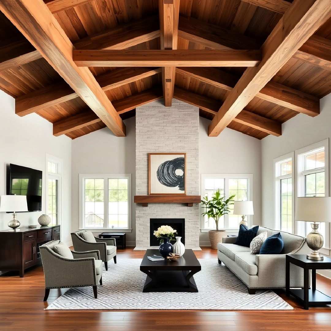 transitional design with blended materials