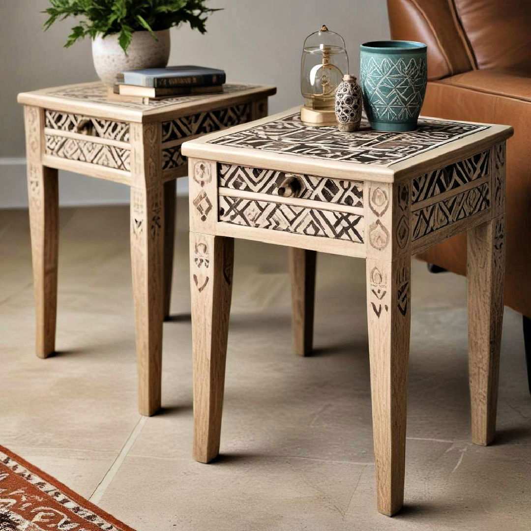 tribal pattern end tables
