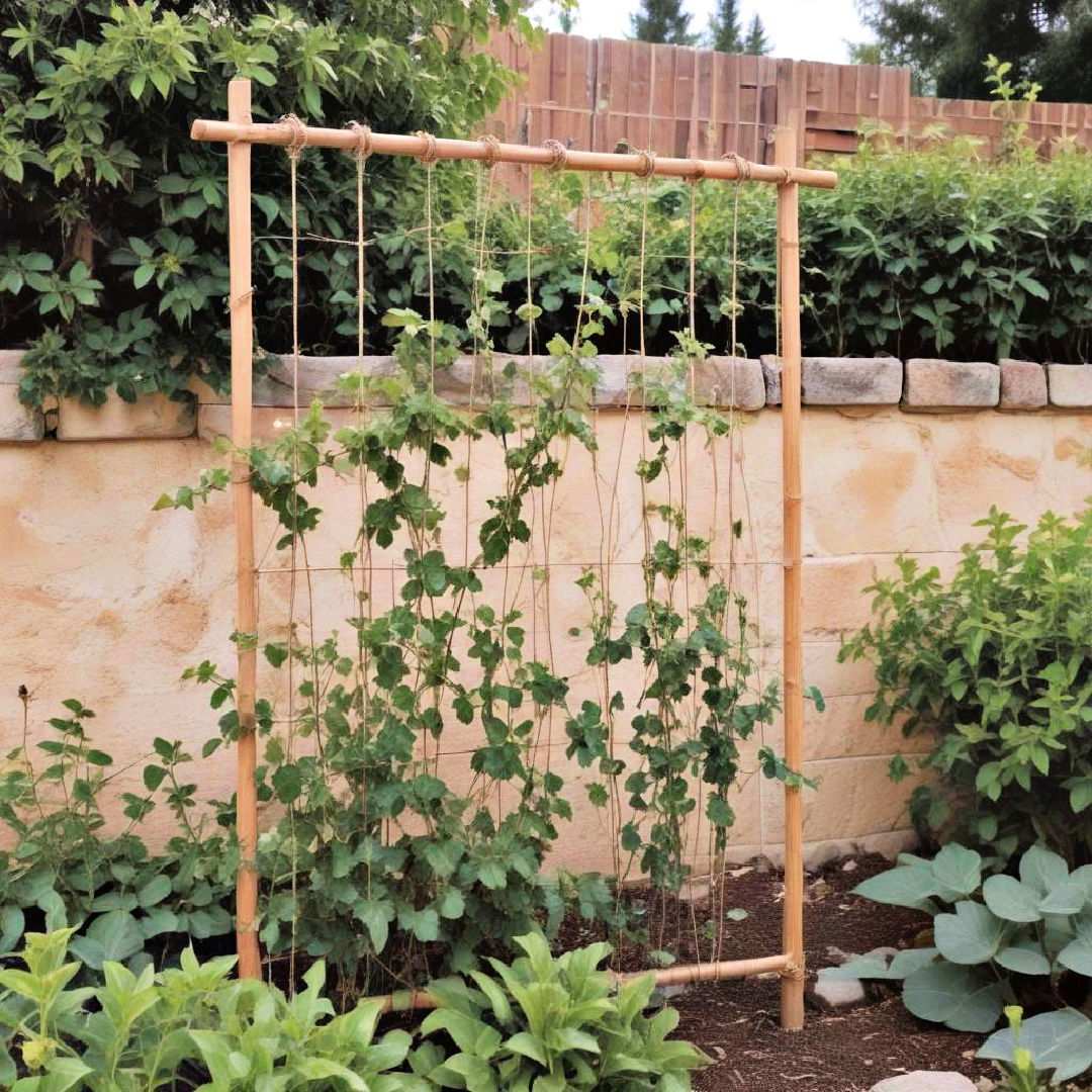 twine and stake trellis for a simple DIY option