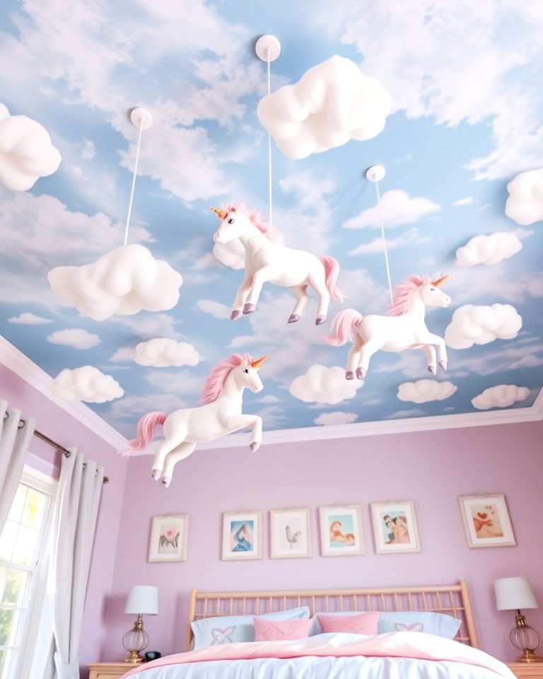 unicorn cloud ceiling décor