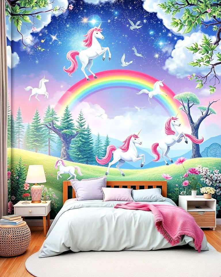 unicorn wall mural