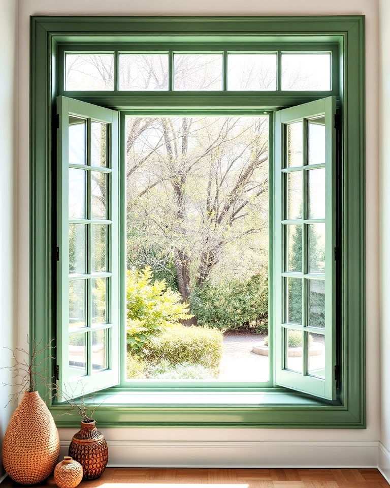 unique sage green window frames