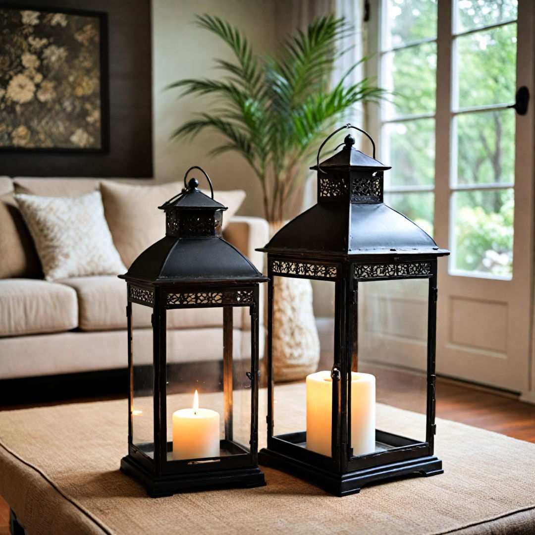 use oversized lanterns for ambiance