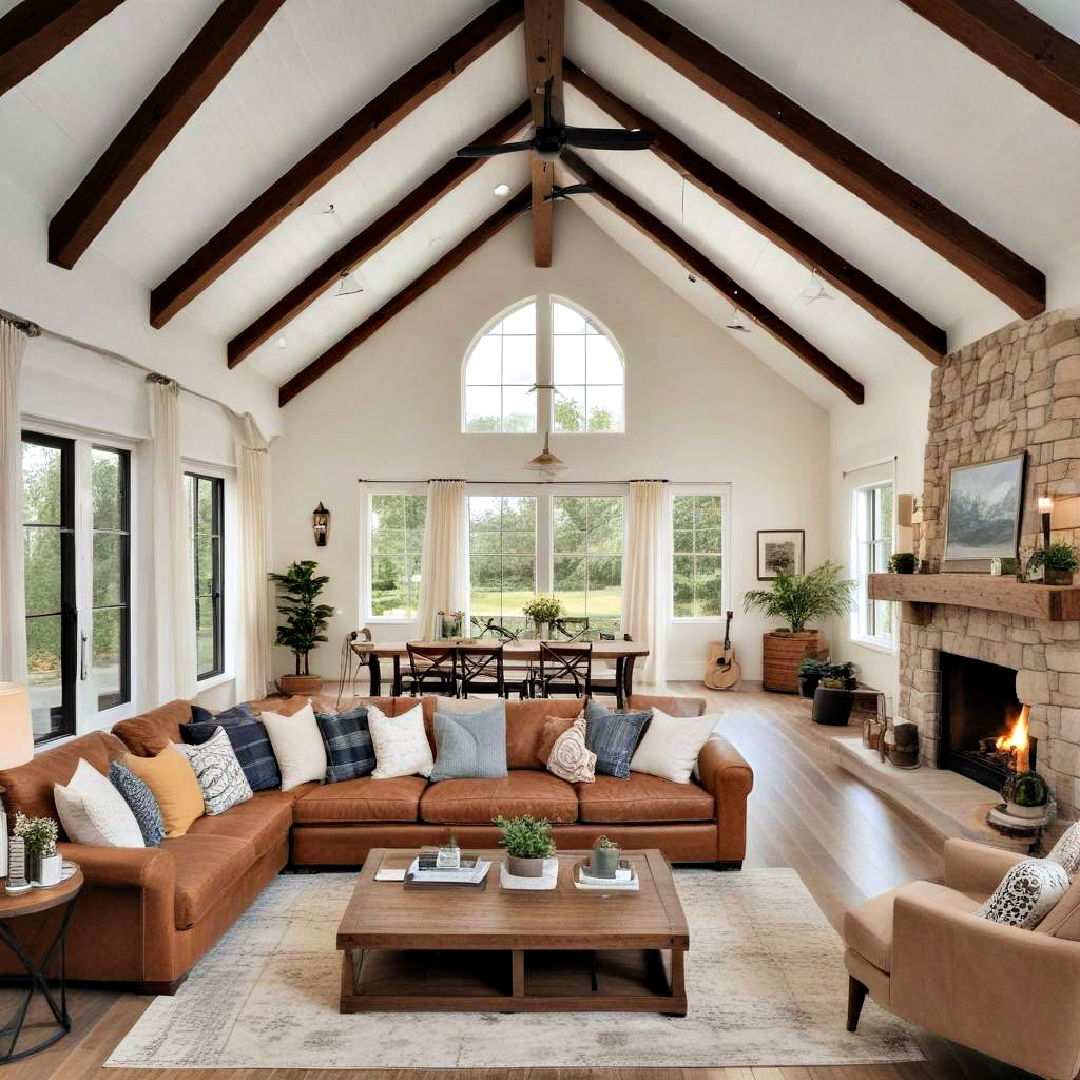 vaulted ceilings with exposed beams