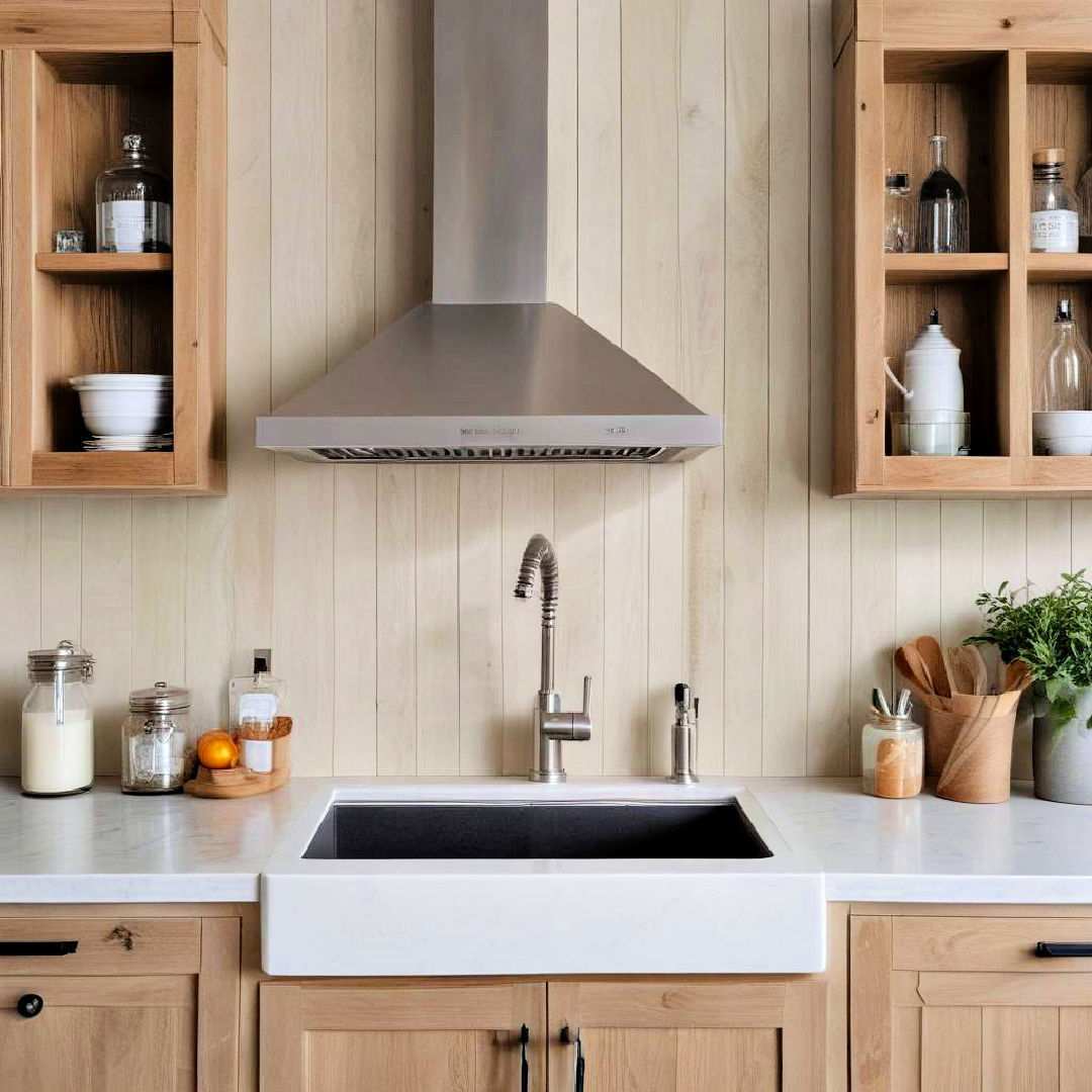 vertical shiplap backsplash