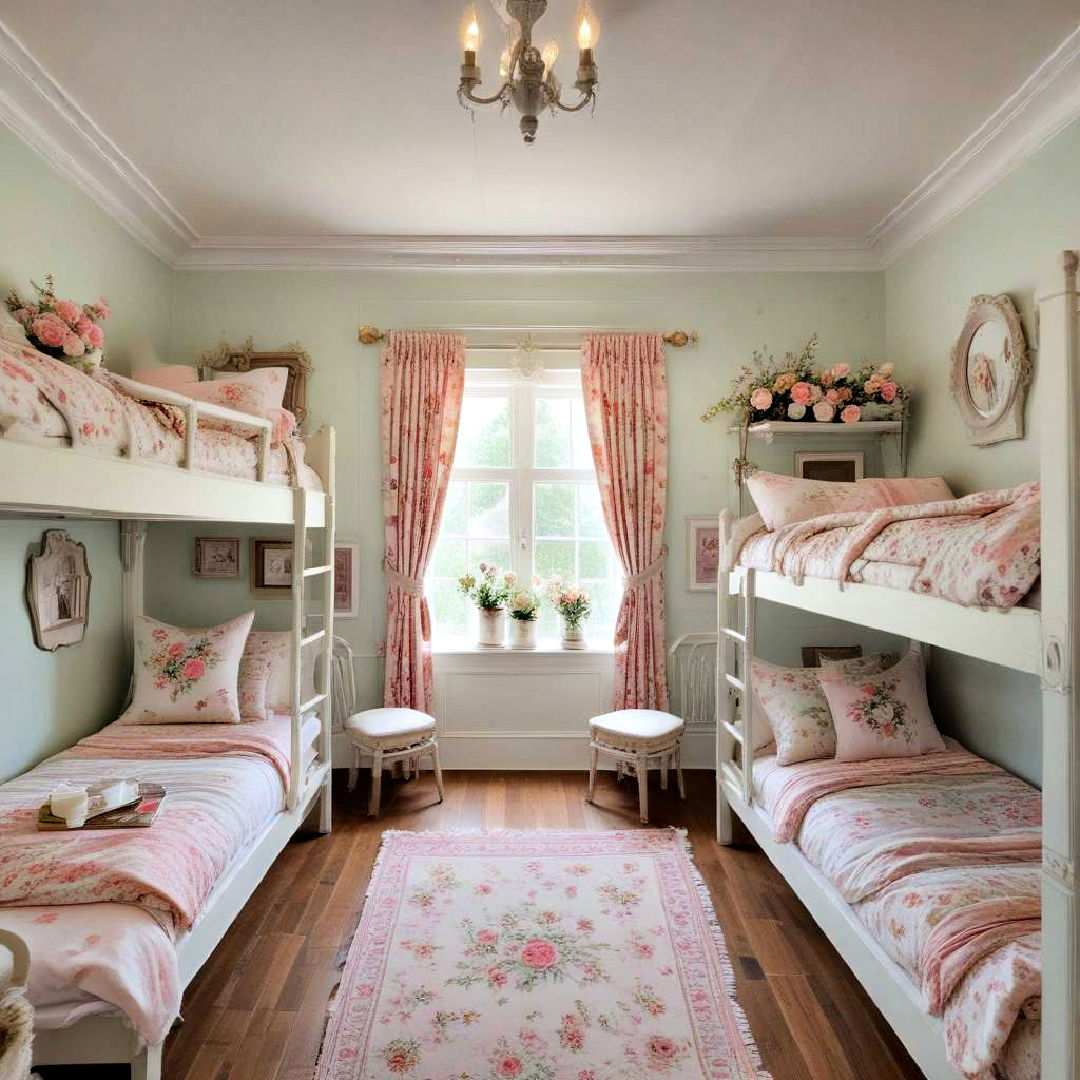 vintage chic bunk room