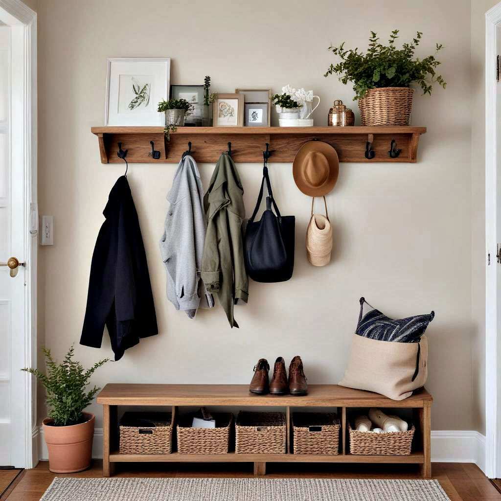 wall hooks and shelves