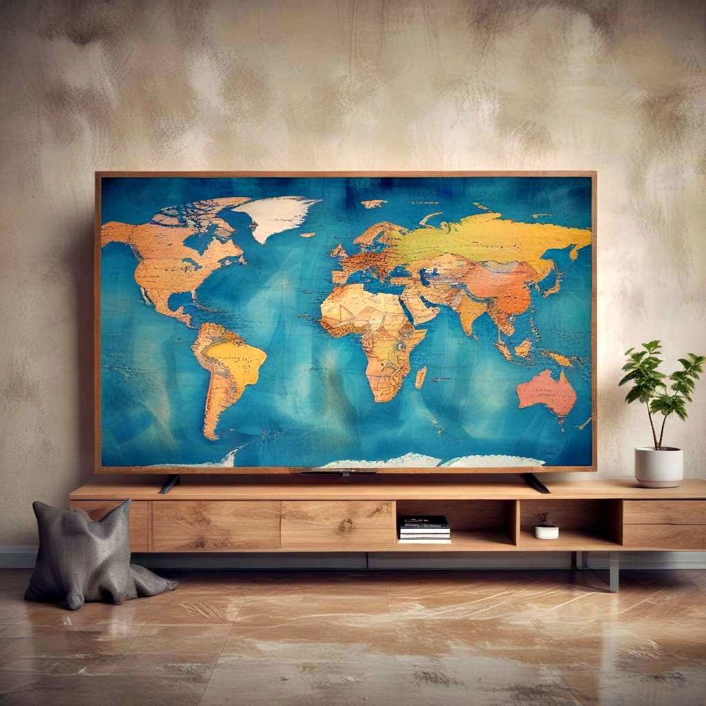 world map tv